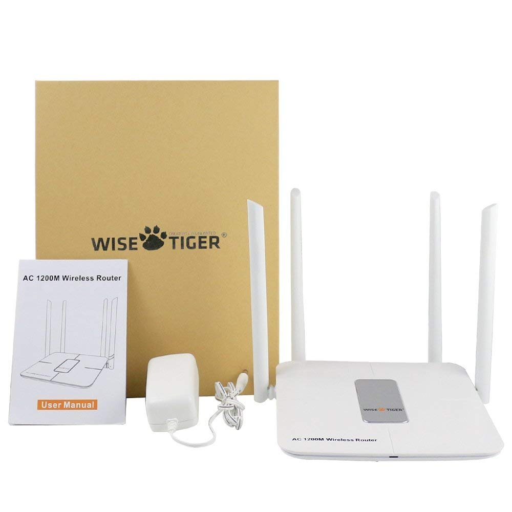 Wireless Router 1200mbps Long Range Wifi Router Ac High Speed Dual Band Router with 4 Lan Ports for Home Office internet Router Amazon Alexa with Wifi Extender for 2.4 ghz