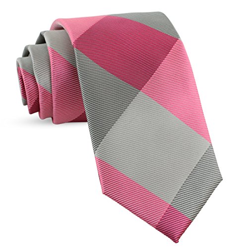 Handmade Plaid Ties For Men Skinny Woven Coral Slim Gingham Mens Ties: Thin Tie & Necktie, Stylish Neckties For Every Outfit