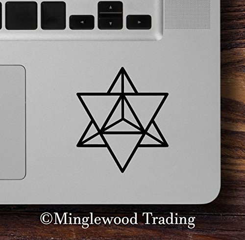 SKY BLUE - 2x MERKABA STAR TETRAHEDRON 2.5" x 2" Vinyl Decal Stickers - Sacred Geometry - 20 Color Options