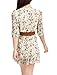 Allegra K Women Scoop Neck Floral Prints CHiffon Dress Green M