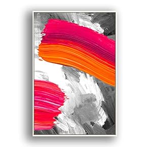 Framed Canvas Wall Art for Living Room, Bedroom Colored Brush Canvas Prints for Modern Home Decoration Ready to Hang - 16"x24" inches