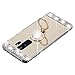 Galaxy S9 Plus Case Bling, Miniko(TM) Sparkly Slim TPU Mirror Makeup Bling Rhinestone Diamond Back Case Cover with Detachable 360 Degree Ring Holder Stand for Galaxy S9 Plus Gold