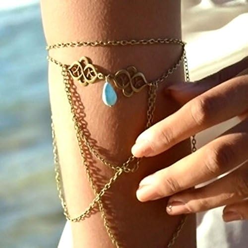 Xinhongg Punk Jewelry Fashion Upper Arm Cuff Golden Bangle Tassel Chain Armlet Bracelet