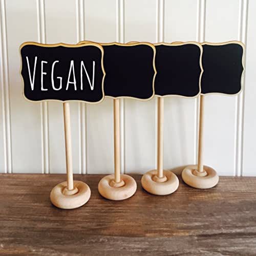 4 Fancy Mini Chalkboard Stands, Chalkboard Food Markers