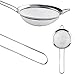 Kihappy Fine Mesh Stainless Steel Loose Tea Food Strainers with Handle for Kitchen Use Utensil, Silver, Set of 3