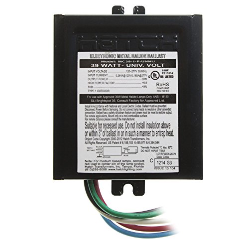 Hatch MC39-1-F-UNNU - 39W Metal Halide Ballast ANSI M130 - 120/208/240/277V Max. Temp. Rating 176 Deg. F