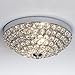 SOTTAE Fashionable 2 Lights Bowl Shaped Crystal Mental Shade Chrome Finish Bedroom Living Room Hallway Kids Room Modern Crystal Chandelier Ceiling Light, Ceiling Chandelier Size 11.8