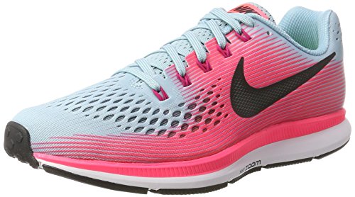 Nike Women's Air Zoom Pegasus 34 Running Shoe (Mica Blue/White/Racer Pink/Sport Fuchsia, 10 B(M) US)
