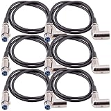 SEISMIC AUDIO - XLRRS2-6 Pack of 3' XLR Female to Right Angle Male Patch Cables