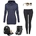 eshion Women's Casual Thick Reindeer Fawn Hooded Fleece Sweater Sweatshirt Jacket (Large, Blue)