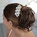 Mariell Vintage Floral Pearl and Crystal Bridal Hair Comb for Weddings or Prom