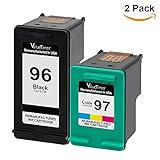 Valuetoner Remanufactured Ink Cartridge Replacement For Hewlett Packard HP 96 & HP 97 C9353FN C8767WN C9363WN (1 Black, 1 Tri-Color) 2 Pack