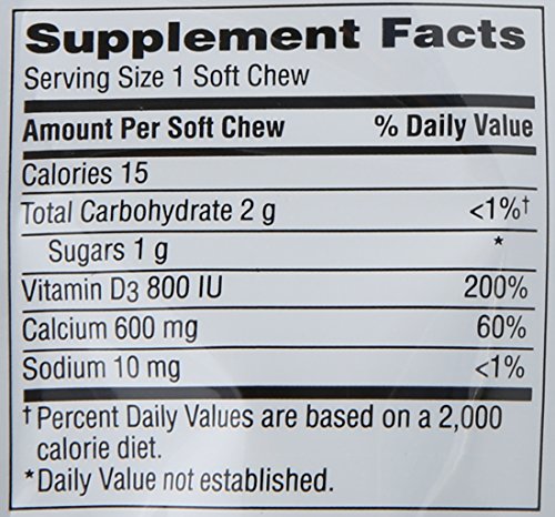 Caltrate 600+D3 Soft Chews (Chocolate Truffle, 60 Count) Calcium and Vitamin D3 Chewable Supplement, 600mg