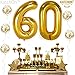 Gold 60 Balloon Numbers with Gold Confetti Balloons - Large, 40 Inch | Gold Confetti Balloon for 60th Birthday Decorations | 60 Number Balloons for 60 Birthday Decorations, 60 Anniversary Decorations