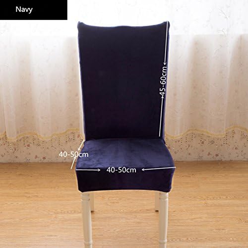 Super/Sure Fit Stretch Removable Washable Polyester Spandex Stretch Short Dining Room Chair Slipcovers Navy, Pack of 2