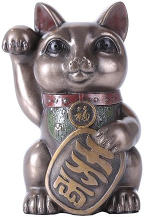 Maneki Neko Cat 5" Tall Collectible Resin Figurine
