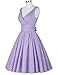 PAUL JONES Women's V-Neck Polka Dot Vintage Party Dress Light lilac(S)