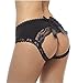 E-Laurels Lace Midnight Bow-Tie Panties Women Underwear (XL, Black)