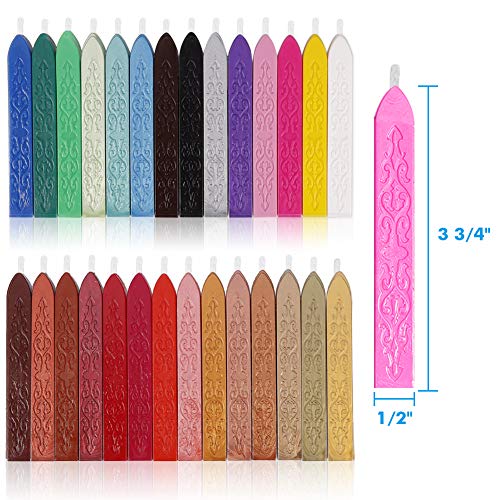 image for Sealing Wax, Anezus 28Pcs Wax Seal Sticks with Wicks for Wax Seal Stam