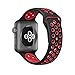 ZONEYILA Soft Silicone Quick Release Replacement Strap for Apple Watch Series 1 Series 2,iWatch Nike+ (Black+Red 42mm)
