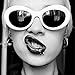Clout Glasses White Oval Goggles Sunglasses with Retro Bold Mod Thick Framed Round Lens 51 mm