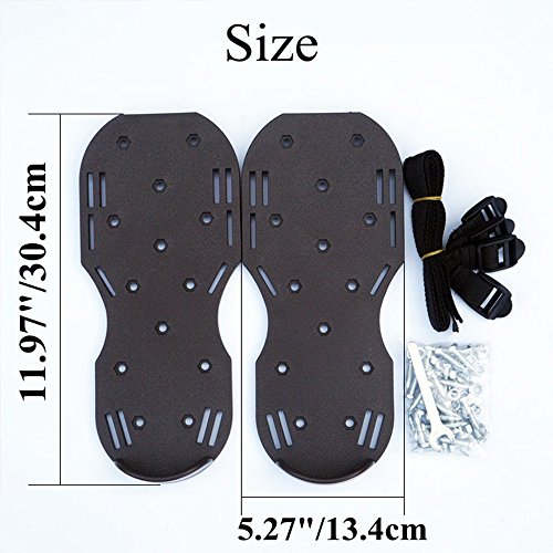 Voulosimi Lawn Aerator Spike Shoes Aeration Sandals Heavy Duty Spiked Sandals Use Premium Grass Aeration Sandals with Heavy Duty Metal Buckles