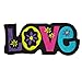 Love, Embroidered Hippie Iron on Patches