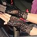 Aurora Bridal® Women's Short Lace Half Finger Bridal Gloves Black