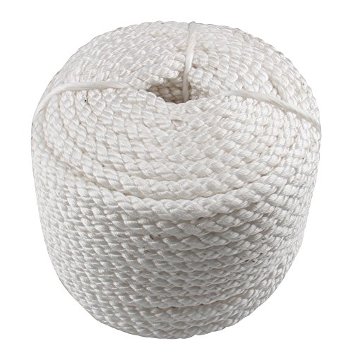 big-autoparts 1-2 inch by 100 feet Three Strand Anchor Rope Breaking Strain 5850 lb Nylon Three Strand Anchor Rope Strap with Thimble for Boat Ship Yacht Jet Ski