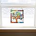RIVER OF GOODS Tree 18 Inch High Stained Glass Suncatcher Window Panel, Brown, Blue, Clear, Amber