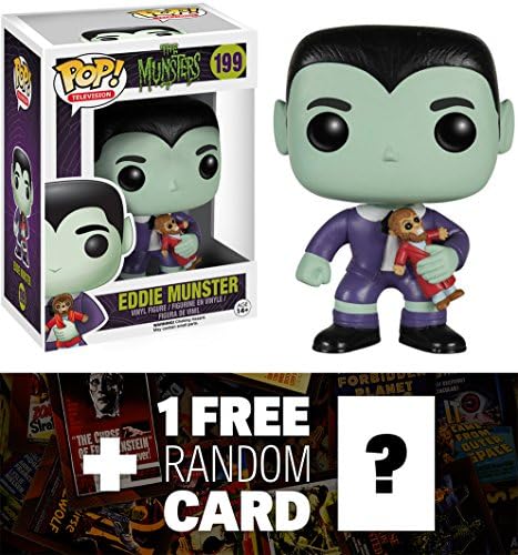 Eddie Munster: Funko POP! x The Munsters Vinyl Figure + 1 FREE Classic Horror &amp; Sci-fi Entertainment Trading Card Bundle [42479]