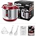 Electric Pressure Cooker ICOOKPOT 9-in-1 Multi- Use Programmable Smart Pressure Cooker, Slow Cooker, Yogurt Maker, Rice Cooker, Steamer, Soup and Warmer, Steam Rack and Recipes, Red