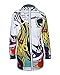 Pxmoda Women Patchwork Printed Back Denim Jacket (S, Blue)