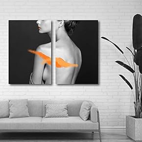 2 Piece Canvas Wall Art for Living Room Bedroom Home Artwork Modern Women Paintings Ready to Hang - 16"x24" x 2 Panels