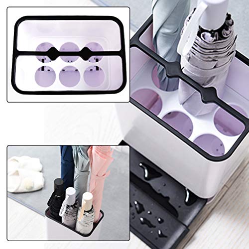 YANSHON Umbrella Stand Rack, Entryway Freestanding Umbrella Stand Holder with Removable Drip Tray, Stored 6 Umbrellas