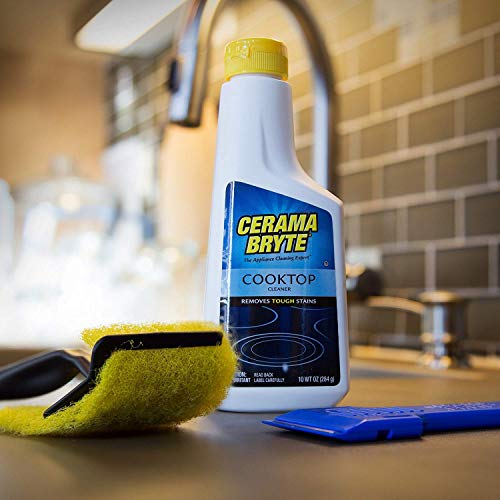 Cerama Bryte - Cooktop Cleaning Kit - Includes 10 oz. Bottle of Cerama Bryte Cooktop Cleaner, 2 Cleaning Pads, 1 POW-R Grip Pad Tool and 1 Scraper packed in Reusable Container - Thumbnail 5