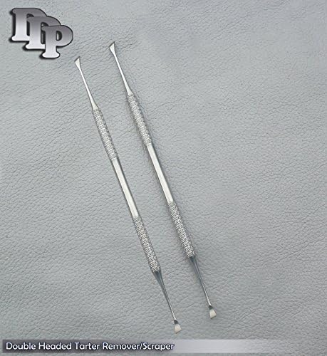 Tooth Scaler - Double Ended Dental Tooth Scaler for Cats or Dogs - Stainless Steel Tarter Removal Tool (2 Pack)