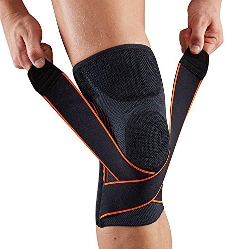 WEFOREVER Compression Knee Sleeve/Knee Brace with Adjustable Strap and Silicone Ring for Running, Jogging, Sports, Joint Pain Relief, Arthritis and Injury Recovery Small Size-Single Wrap By