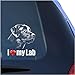 I Love My Lab Labrador Retriever Clear Vinyl Decal Sticker for Window, Dog Sign Art Print
