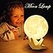 Sybedu (3.5 inch) Moon Lamp,3D Printed Children Night Lights for Bedroom Bedside, Eye Caring LED with USB Recharge, 2 Colors Adjustable Brightness