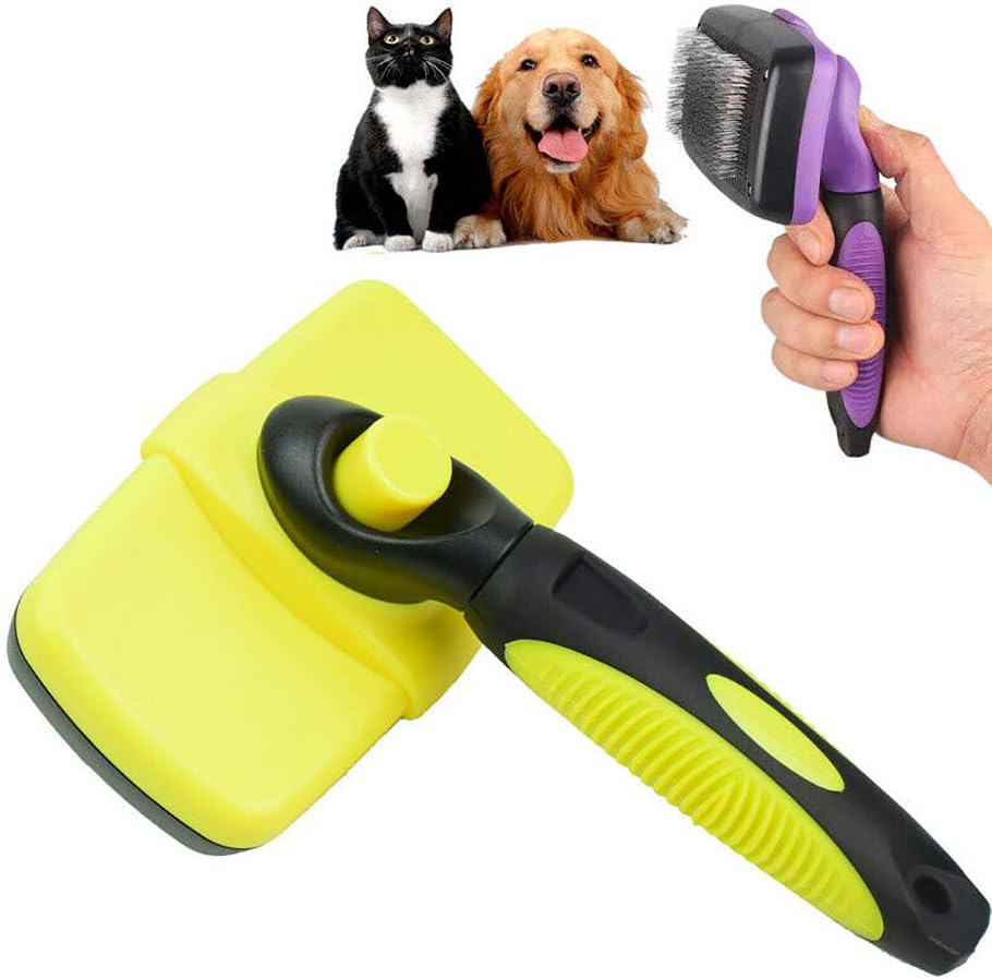 Dog Brush Professional Grooming Hair Slicker Shedding Long & Short Hair for pet Cats with Short to Long Hair Professional Soft Cleaning Deshedding Tool