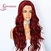 SAPPHIREWIGS Red Lace Front Wigs for Women Fashion Glueless Long Wavy Wigs Lace Front Natural Looking Synthetic Heat Resist Fiber Red Wig (13 * 3, Red)