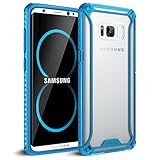 Poetic Affinity Slim Fit Galaxy S8 Case With Anti-Slip Side Grip and Reinforced Corner Protection Bumper for Samsung Galaxy S8 Blue/Clear