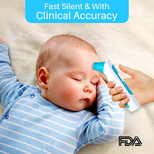 Digital Forehead and Ear Thermometer for Babies, Infants, Kids & Adults - FDA Approved Medical Grade Infrared Thermometer with Fever Alarm, Instant Accurate Reading and Memory Function