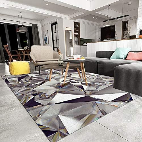 JOLIEAN Floor Mat,Non Slip Rug Mat,Funny 3D Abstract Crystal Diamond,Floor Rug Mat,Bedside Rugs,Floor Mats,Living Room Carpet,5.9'×6.9'