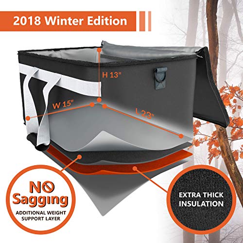 Insulated Food Delivery Bag Carrier with Shoulder Strap and 2 Patent Pending detachable dividers | Waterproof and Leakproof Interior | Uber Eats Doordash Restaurant Catering | FDA 21 CFR 177.1350 Cert