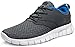 TSLA Men's Sports Running Shoes, Lightweight Breathable Walking Casual Sneakers, Performance Gym Training Athletic Shoes, Lightweight Shoes Dark Grey & Blue, 11