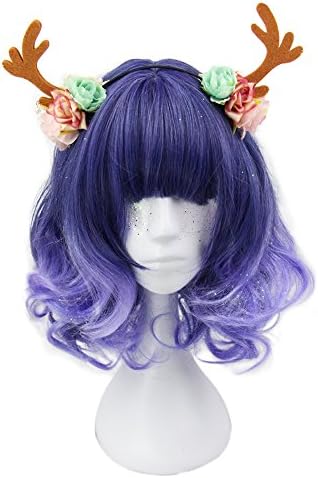 Harajuku Cosplay Wigs for Women Lolita Multi-Color Short Wavy Ombre Wigs Party Hair offered by CHLONG