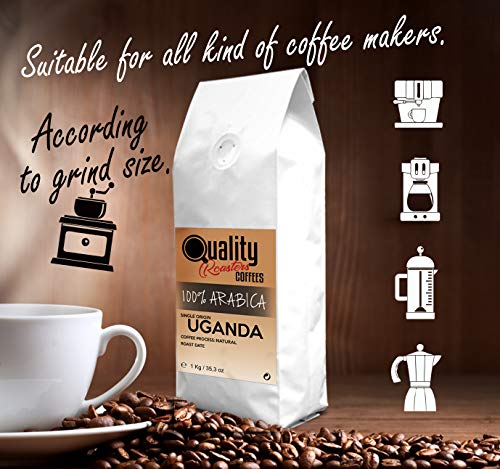 ☕ Natürliche kaffeebohnen. 100% Arabica. Einzigartiger ursprung Uganda, 1kg. Geröstete Handwerk. – Bild 4