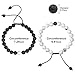 Distance Relationship Couple Bracelet Black Lava Rock & Howlite Stone for Lovers Friendship Bracelet